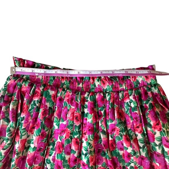 🔆 Endless Rose Pink Floral Pleated Elastized Mini Skirt - Picture 3 of 5